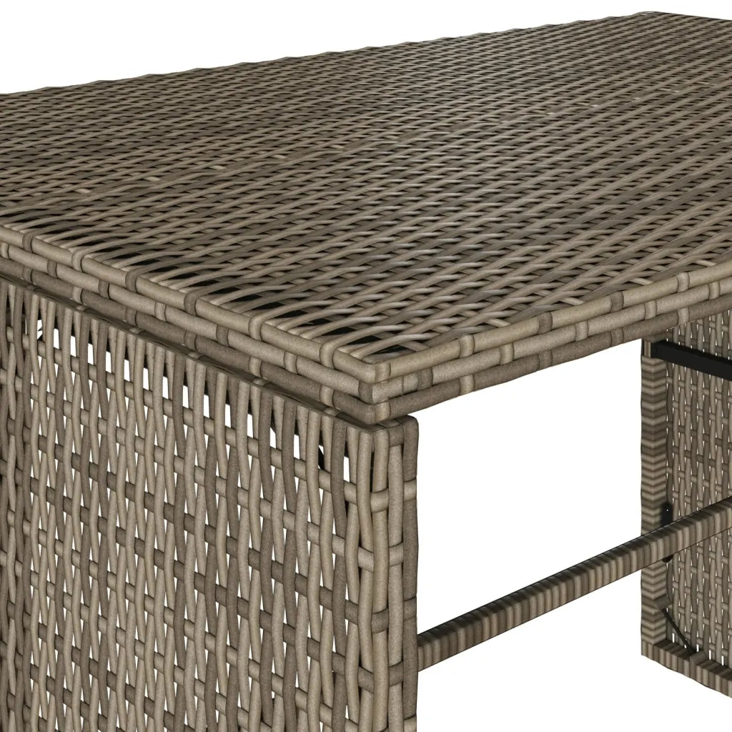 Set da Pranzo da Giardino 3 pz con Cuscini in Polyrattan Grigio 4003904