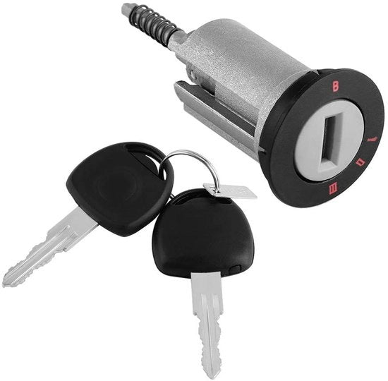 Cilindro di Accensione di Ricambio - Adatto per Astra/Corsa/Meriva/Tigra/Combo - Incluso 2 Chiavi - Materiale Metallico - 185g - Contatti di Avvio
