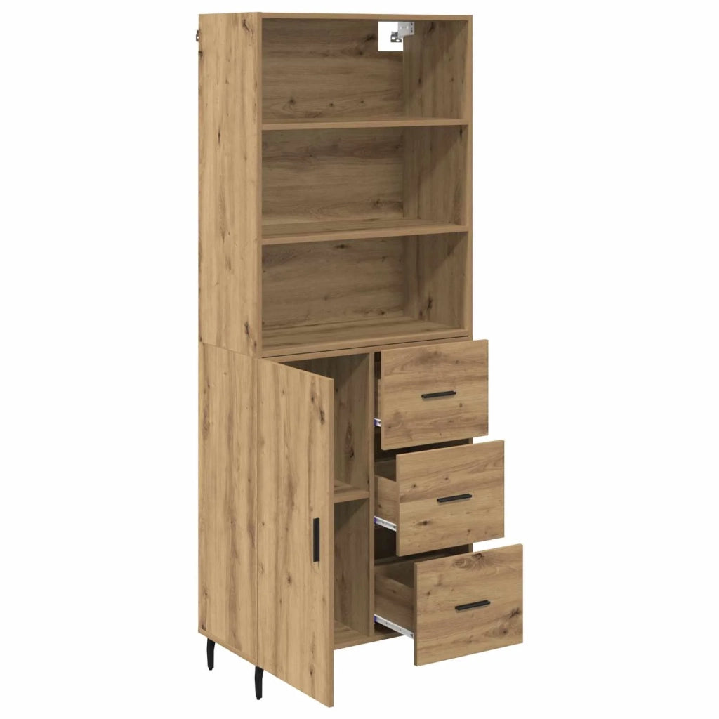 Credenza con Cassetto-Buffet-Armadio da cucina Rovere artigianale 69,5 x 34 x 180 cm 619849