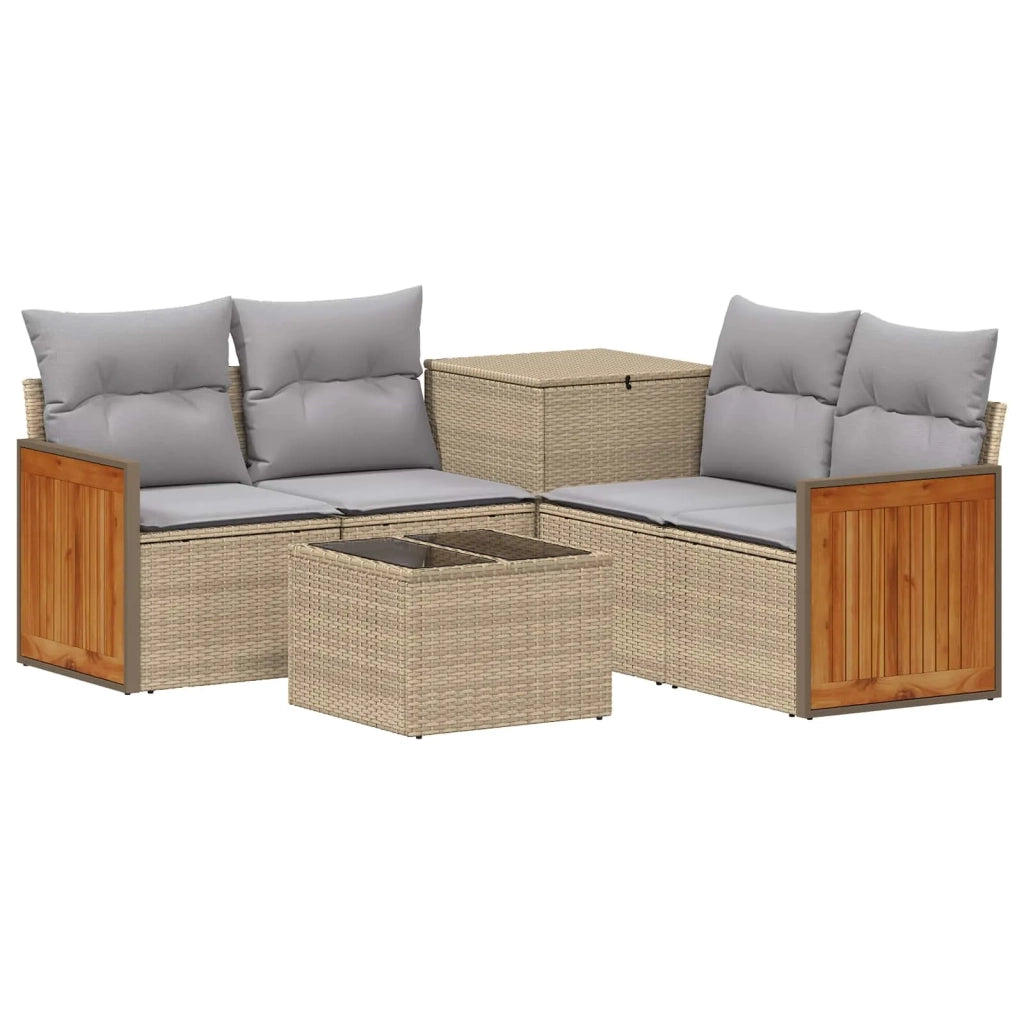 Set di divani 6 pz Beige e Grigio Chiaro 3447723