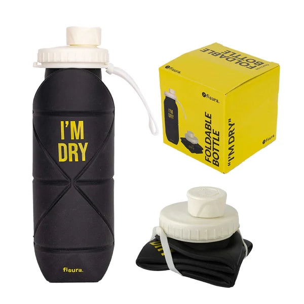 Bottiglia pieghevole con scritta "I’m dry"