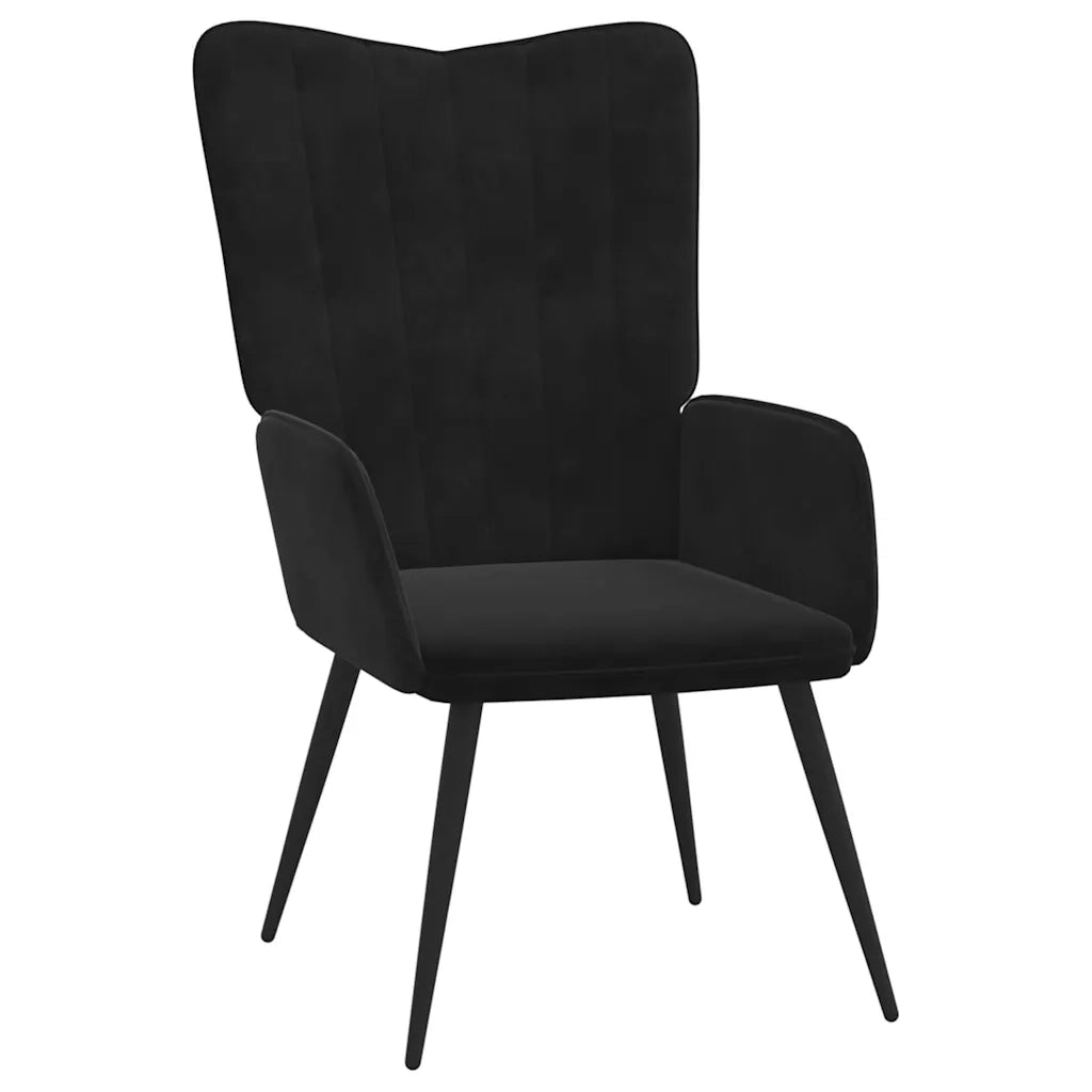 Sedia Relax Nera in Velluto 327683