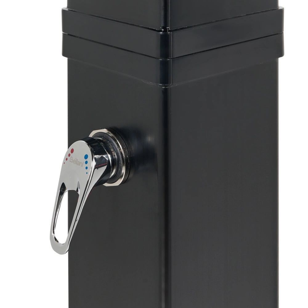 Doccia da esterno con miscelatore da esterno in PVC nero con funzione pioggia alimentato ad energia solare Giardino moderno