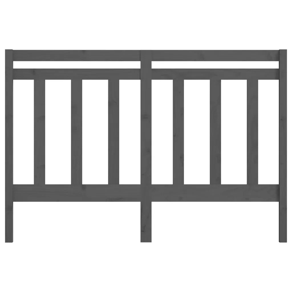 Testiera per Letto Grigia 146x4x100 cm Legno Massello di Pino