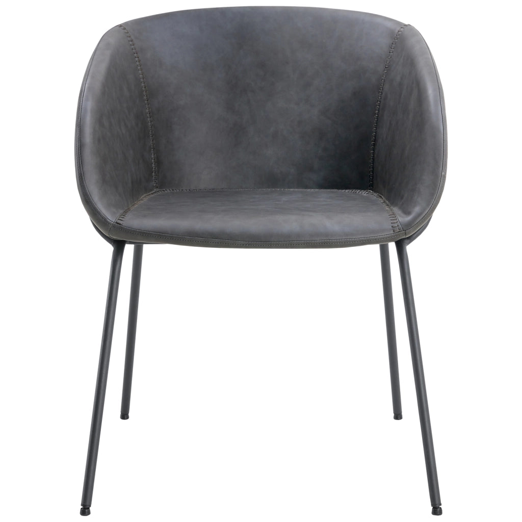 Set di 2 sedie in similpelle grigio scuro ANDRÉ
