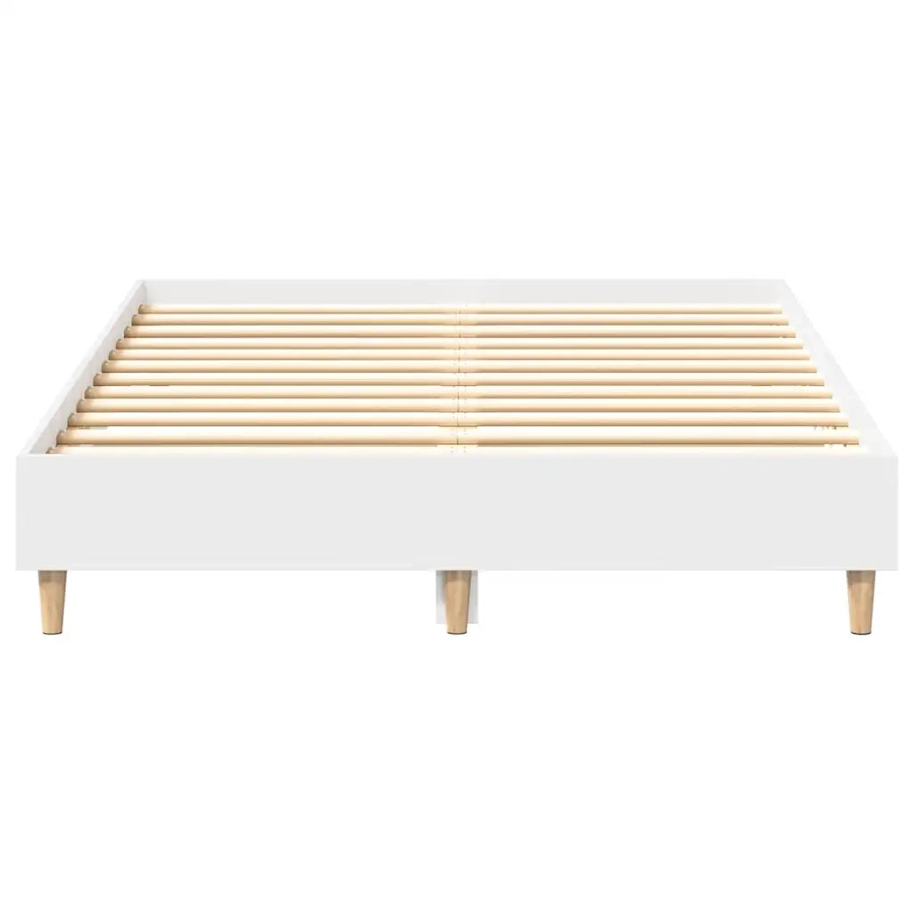Letto matrimoniale | Letto per adulti | Giroletto senza Materasso Bianco 135x190cm in Legno Multistrato