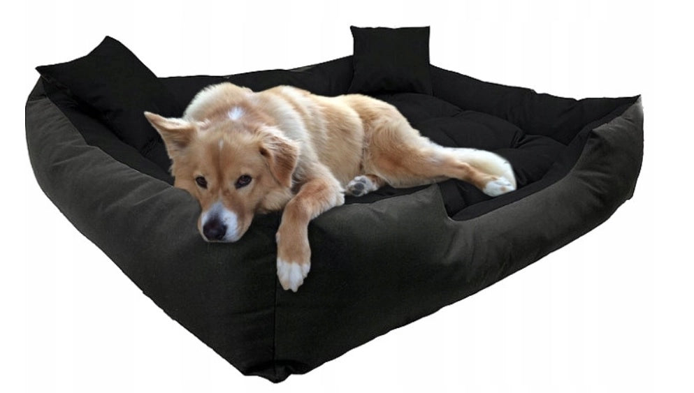 AIO FACTORY 75x65 cm ECCO Cuccia per cani impermeabile nera con cuscino per cani