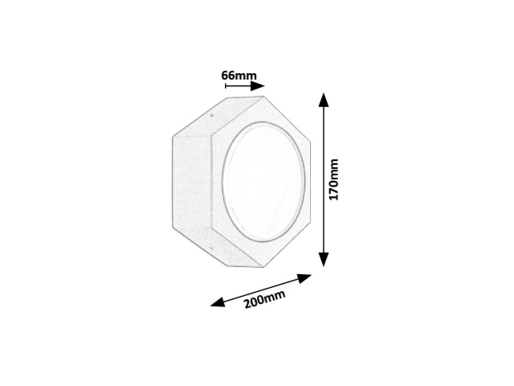 Applique esterna esagonale LED 9W antracite Rabalux