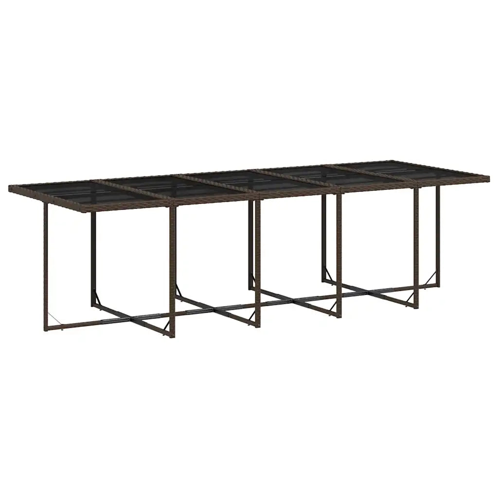 Set da Pranzo da Giardino 13pz con Cuscini Marrone Polyrattan 3211221