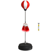 Punching Ball da Terra Regolabile ¨C Minimal ¨C Rosso e Bianco 43x43x126-144 cm