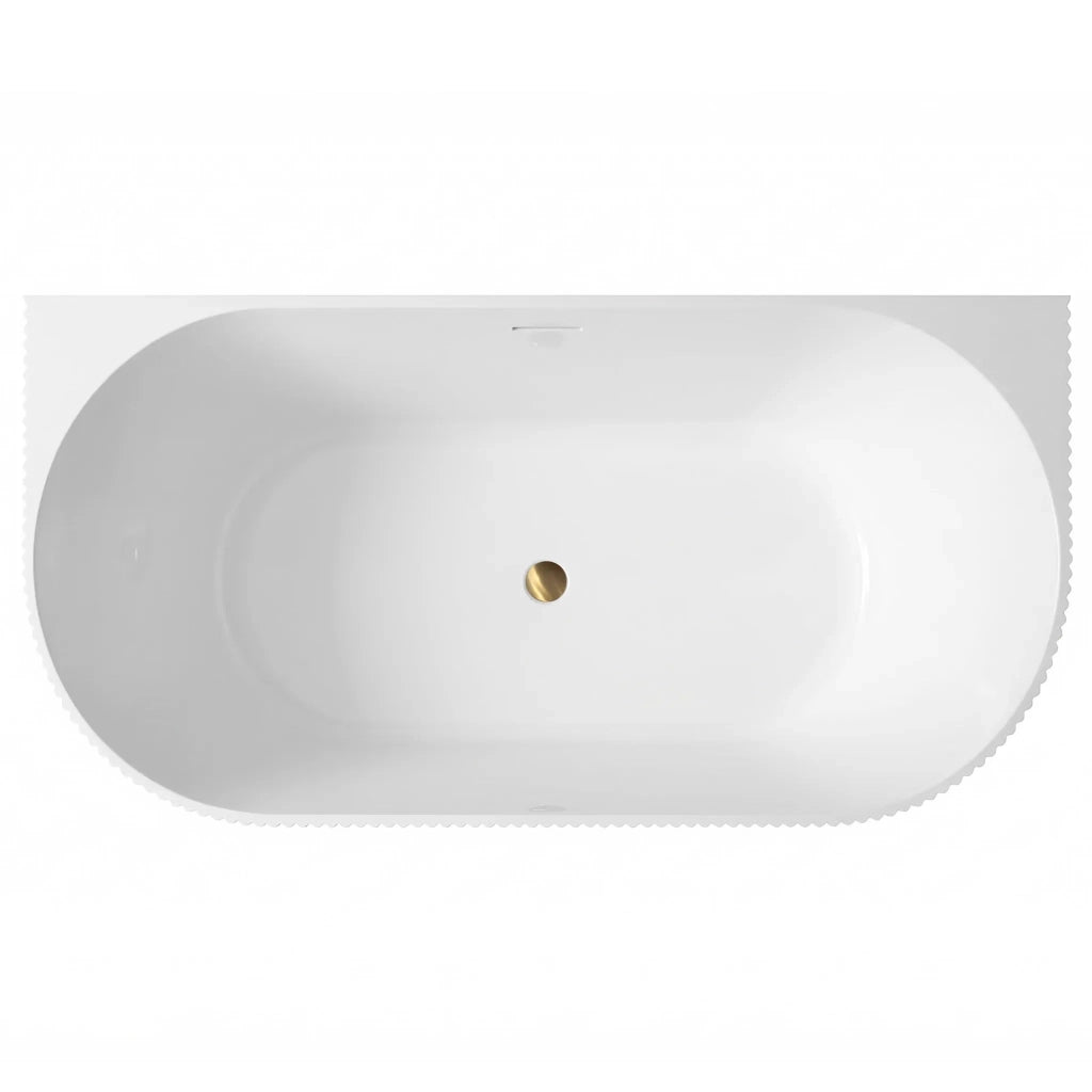 Vasca Bagno A Parete Veneta 170cm Copritappo nero