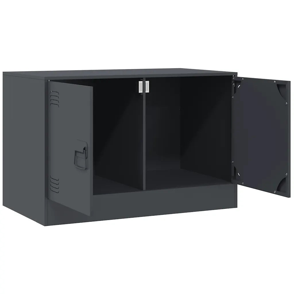 Mobili TV 2 pz-Set di 2 Credenza per TV Antracite 67x39x44 cm in Acciaio 225013