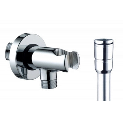 SUPPORTO DOCCIA CON ARRESTO ACQUA + FLESSIBILE OTTONE- Cromo- BOSSI- pezzi 1