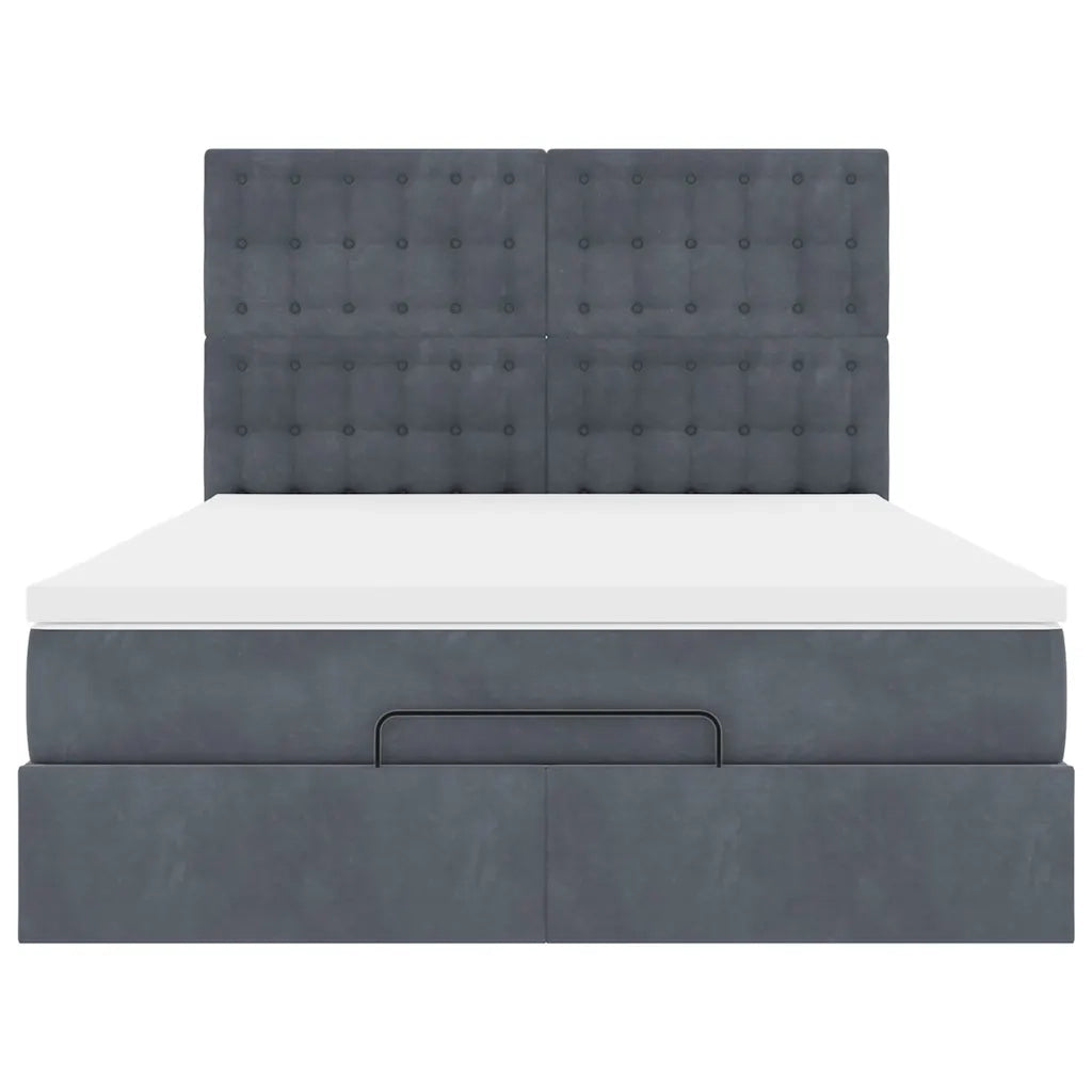 Struttura Letto Pouf con Materassi 140x190 cm Velluto 3314463