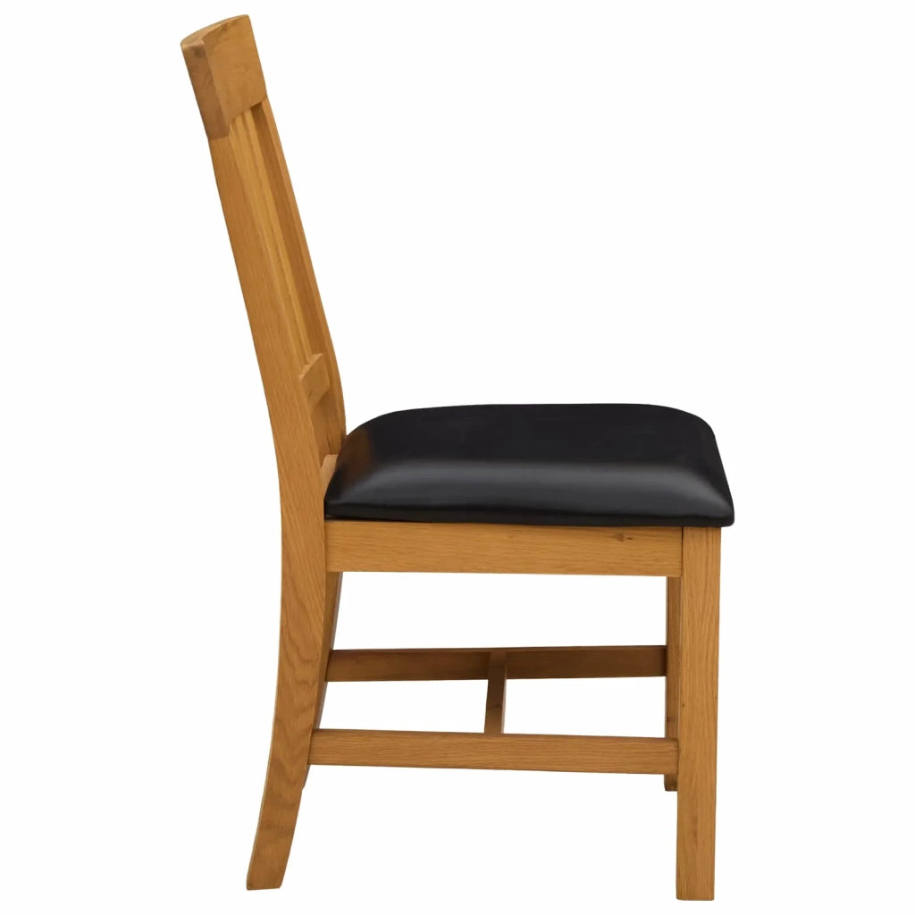Sedia da pranzo 2 pcs Legno di Quercia Massello Nero 42039157