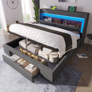 letto imbottito lino grigio 140x200 cm