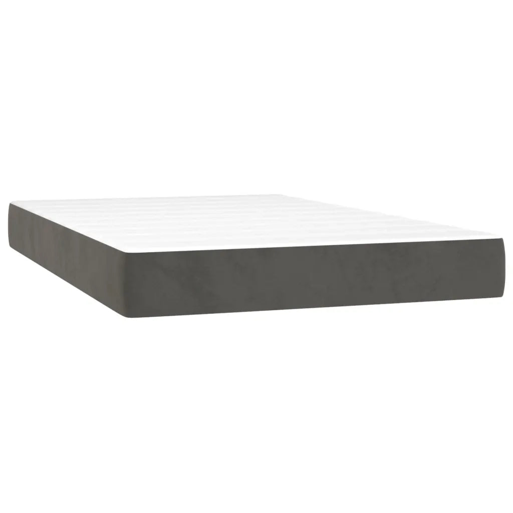 Letto a Molle con Materasso e LED Grigio Scuro 120x200 cm 3136294