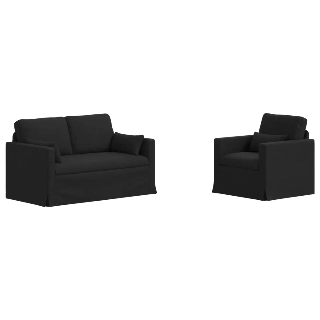 Set di divani 2 pcs Nero 139 x 78 x 80 cm Tessuto 3407495