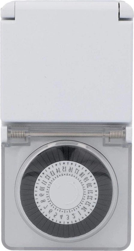 Timer esterno IP44 - analogo bianco - intervalli di 30 minuti - regolabile - mini
