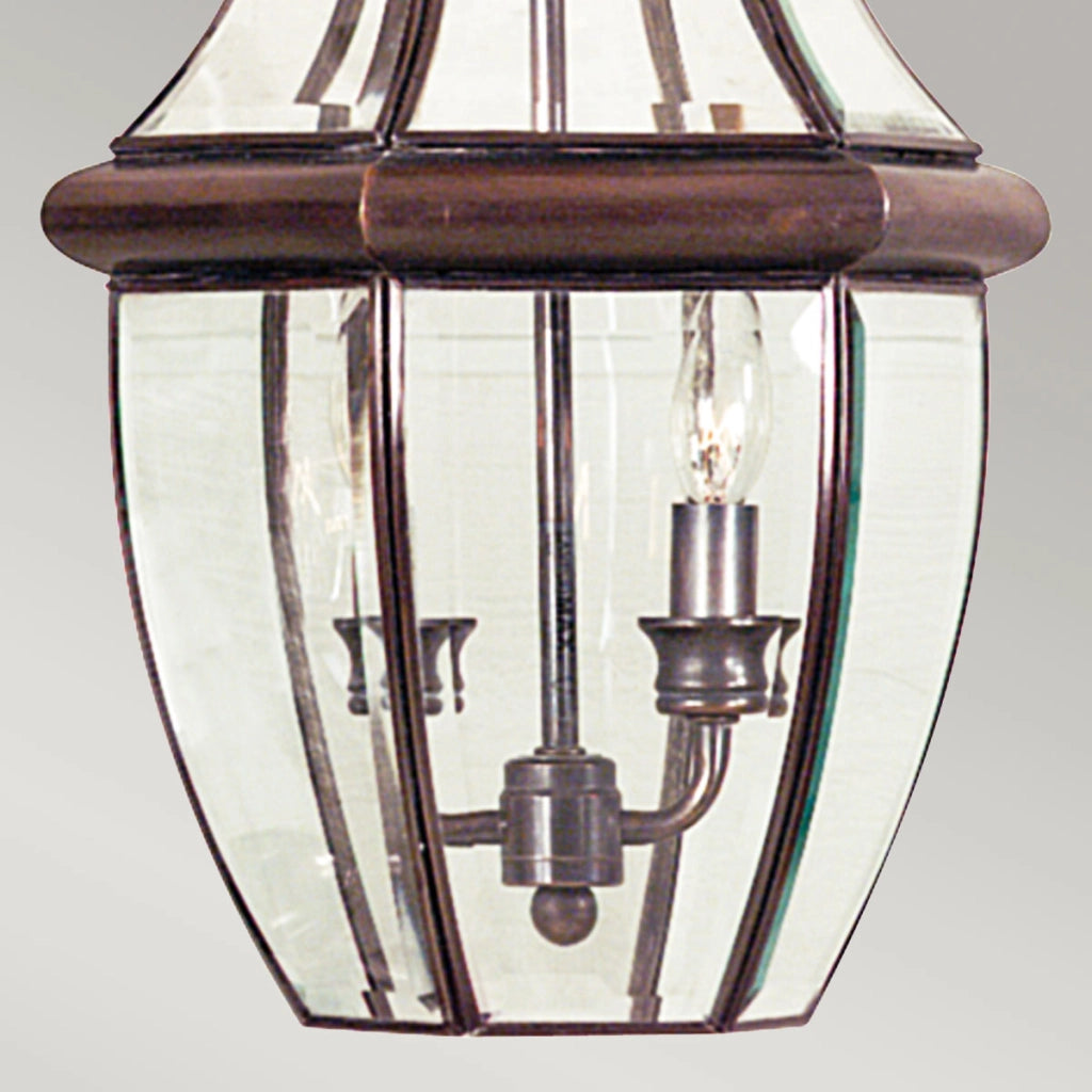 Lampada a sospensione esterna Newbury Quoizel 2xE14 rame