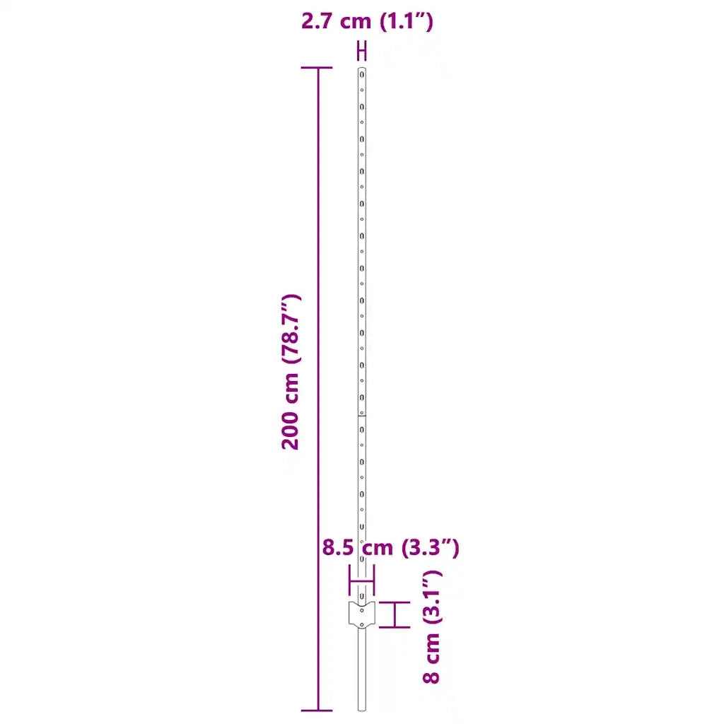 Palo della recinzione 5 pcs Verde 150 cm Acciaio 42006270