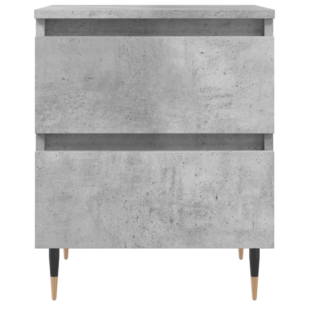 Comodini 2pz Grigio Cemento 40x35x50 cm in Legno Multistrato 826869