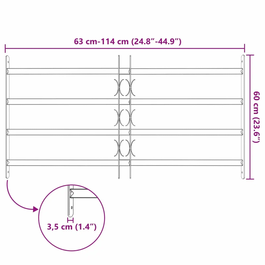 Griglia di sicurezza per finestre con 4 barre trasversali 3 pcs 42031280