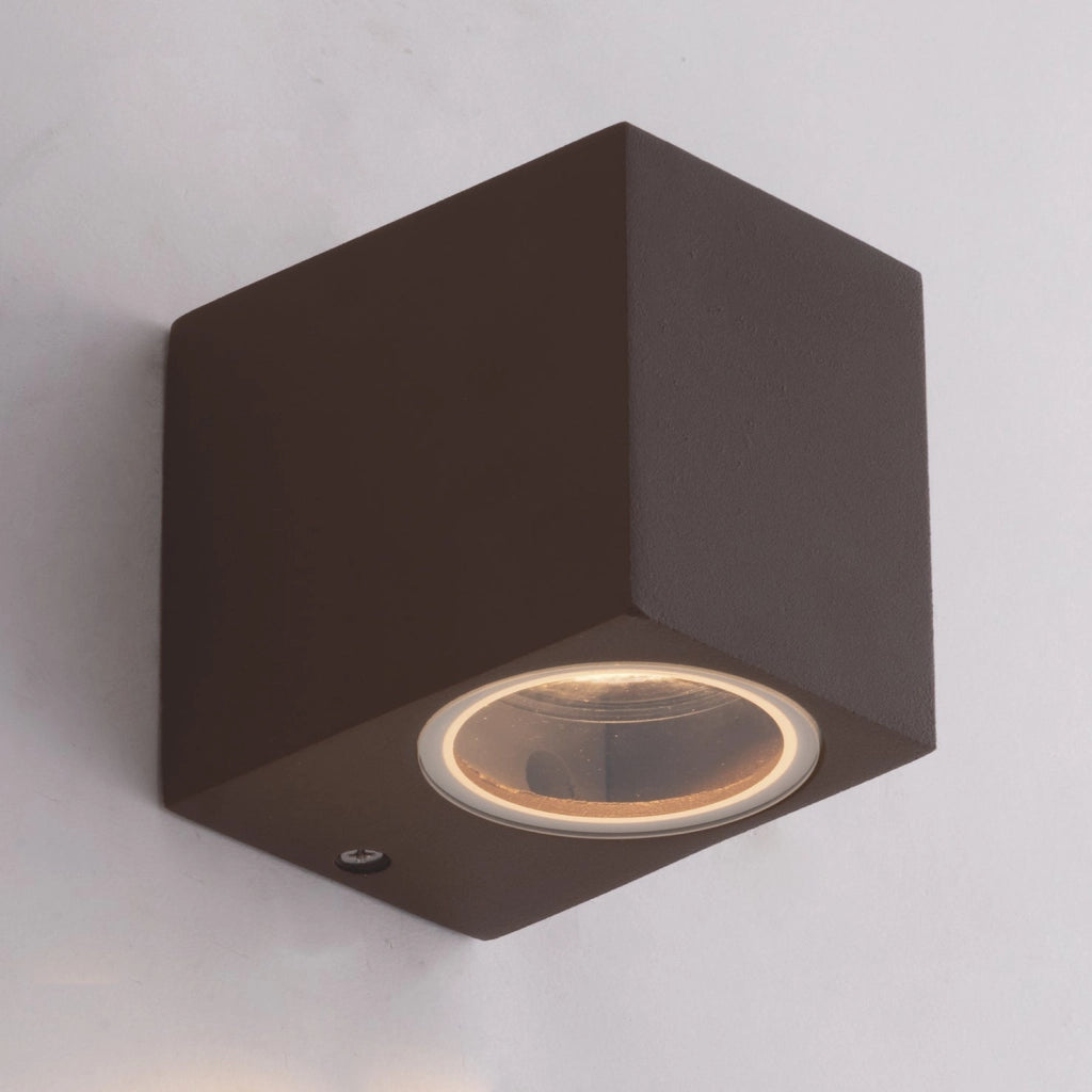 APPLIQUE QUBO CORTEN 1 LUCE ATTACCO GU10 IP54 6,7X9,3X8CM