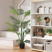 Pianta Artificiale Decorativa 170 cm Palma Artificiale con Vaso e Foglie per Interno Verde