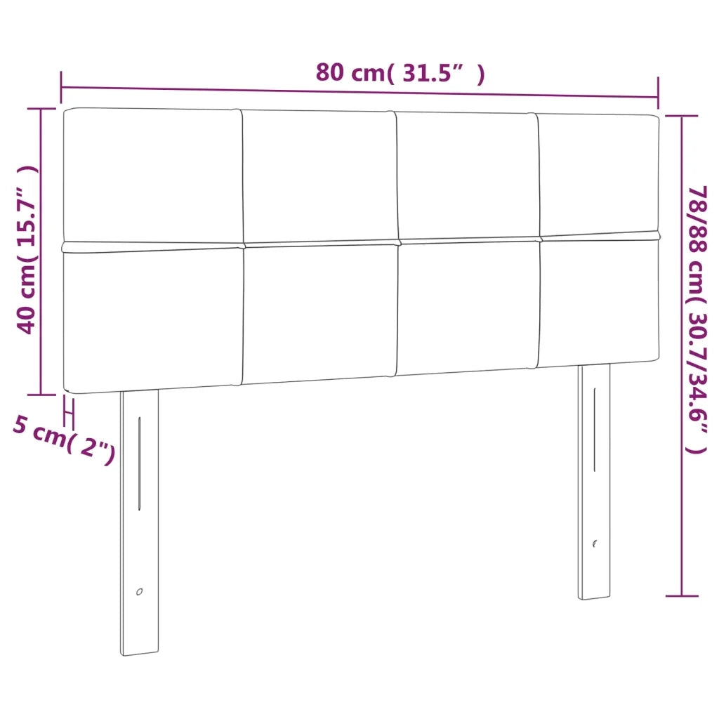 Testiera Nera 80x5x78/88 cm in Tessuto 346006