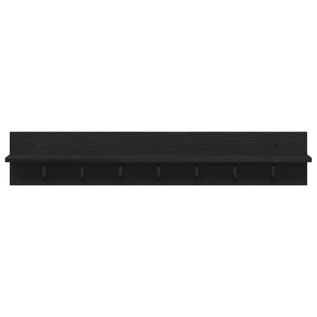 Appendiabiti a muro Rovere Nero 100 x 10,5 x 18 cm 874404