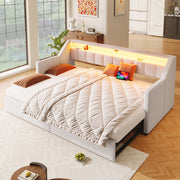 Daybed - Xylo - 90x200 cm LED USB 2 cassetti beige