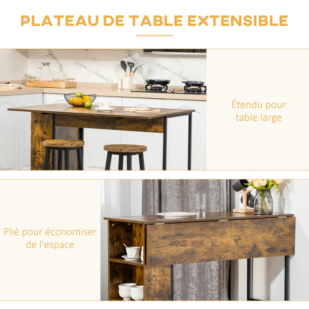 Tavolo da bar allungabile ¨C Minimal ¨C 120x76x91 cm marrone