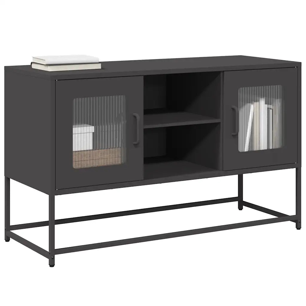 Mobile TV Nero 100,5x39x60,5 cm in Acciaio 853380