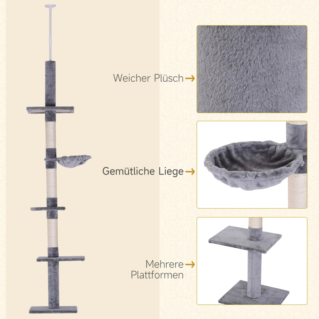 Albero tiragraffi per gatti ¨C Minimal ¨C Grigio 230-260 cm