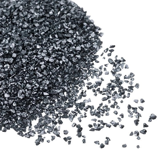 Decorazione con schegge di vetro irregolari - Metallo opaco - Nero brillante - Arte dei chiodi - Applicazioni creative - Progetti DIY
