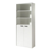 Libreria da ufficio - 2 porte e scaffali - Collezione SOON - Bianco Opaco