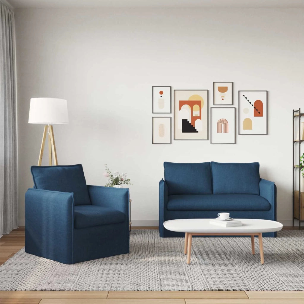 Set di divani 2 pcs Blu 136 x 82 x 85 cm Tessuto 3407529