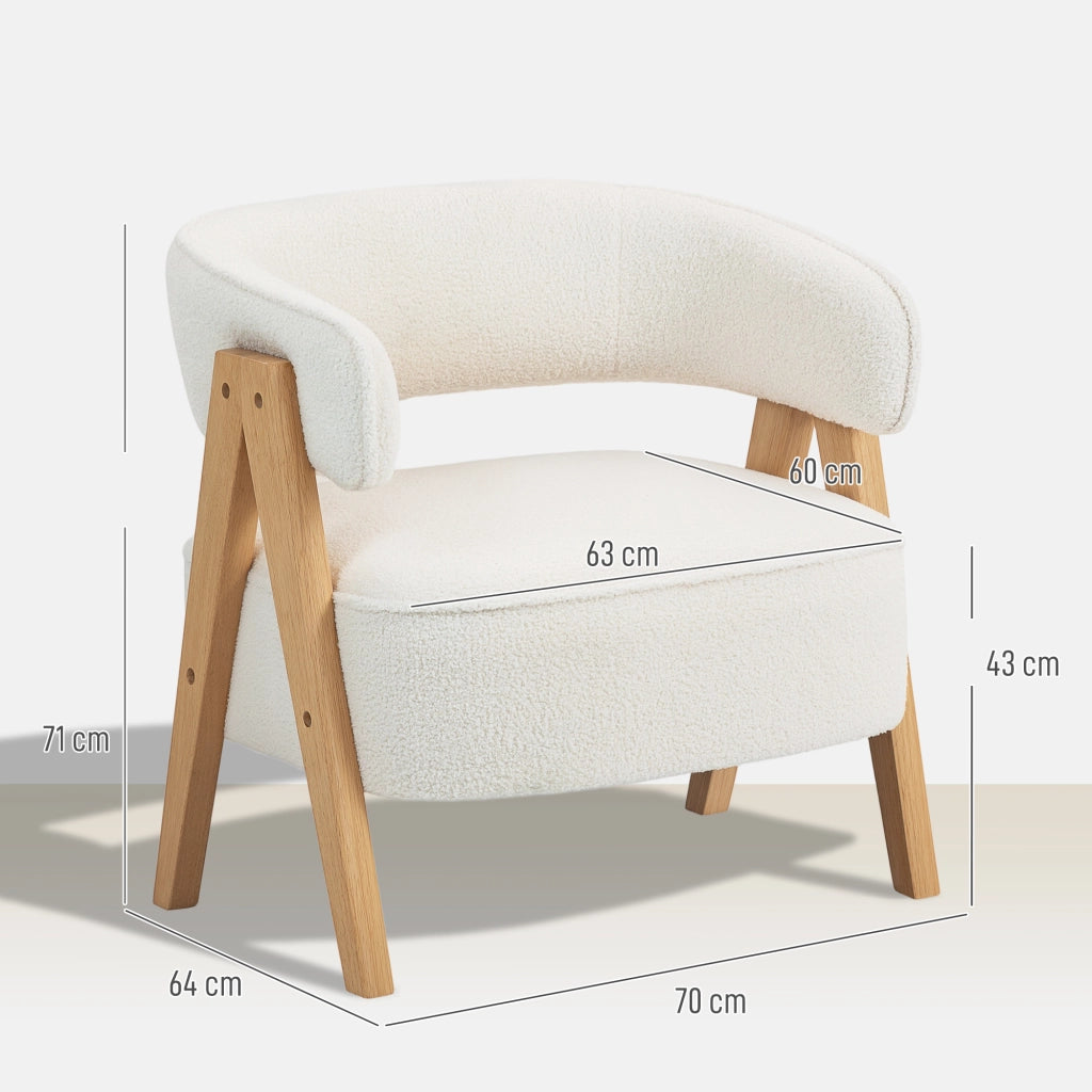 Poltrona relax in tessuto ¨C Minimal ¨C 70x64x71 cm, bianco