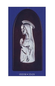 Quadro da parete icona Maria Madonna argento 24 x 12 cm