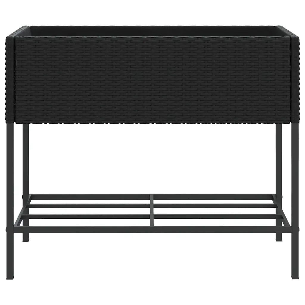 Fioriere da Giardino con Ripiani 2pz Nere 90x40x75cm Polyrattan 3210507