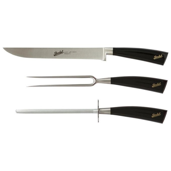 Berkel KEP3RS00SRBGB Elegance Set per Arrosto 3 Pezzi Lama Acciaio Inox 1.4116 59 HRC colore Nero