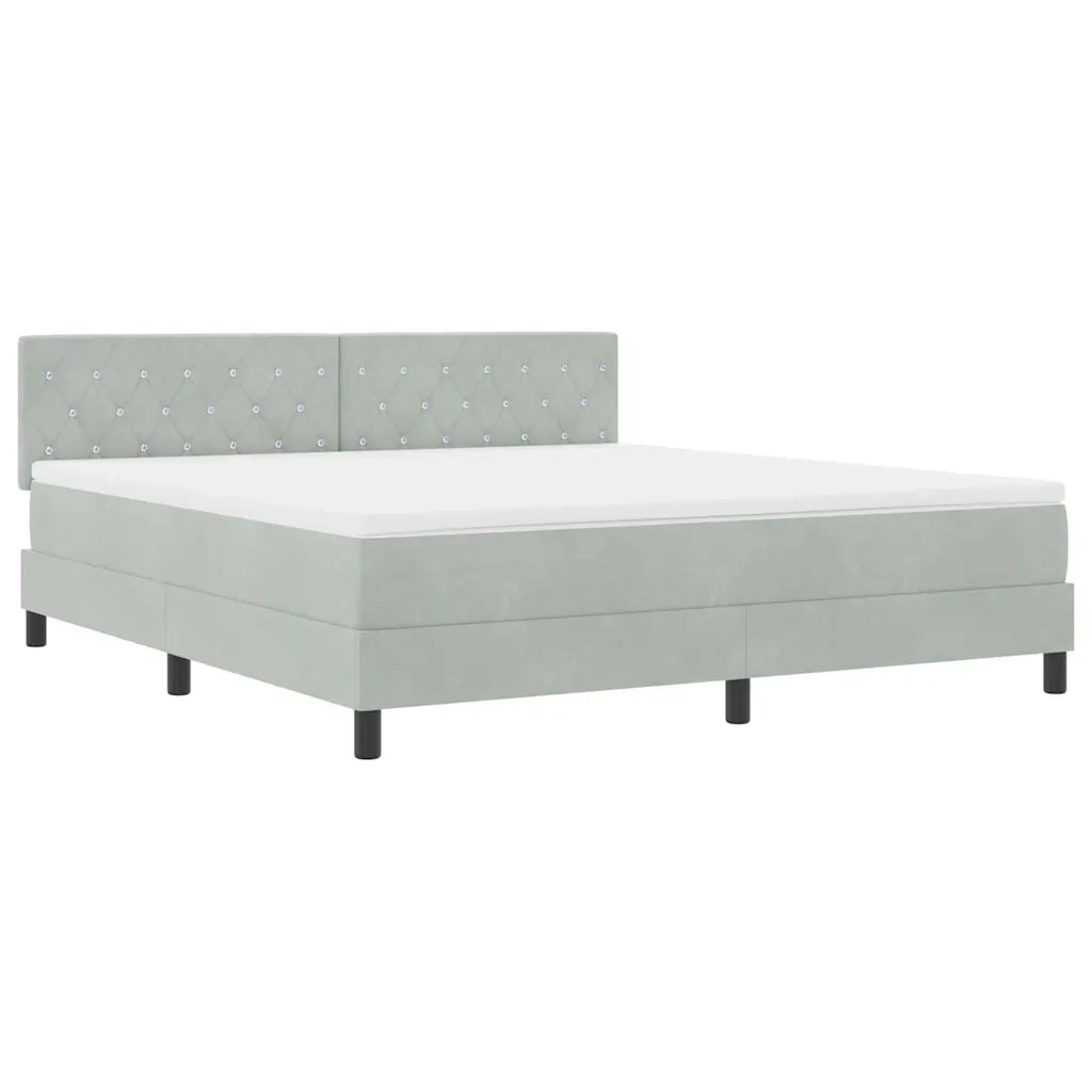 Letto a Sorgente LED con led Grigio chiaro 180 x 200 cm Velluto 3342602