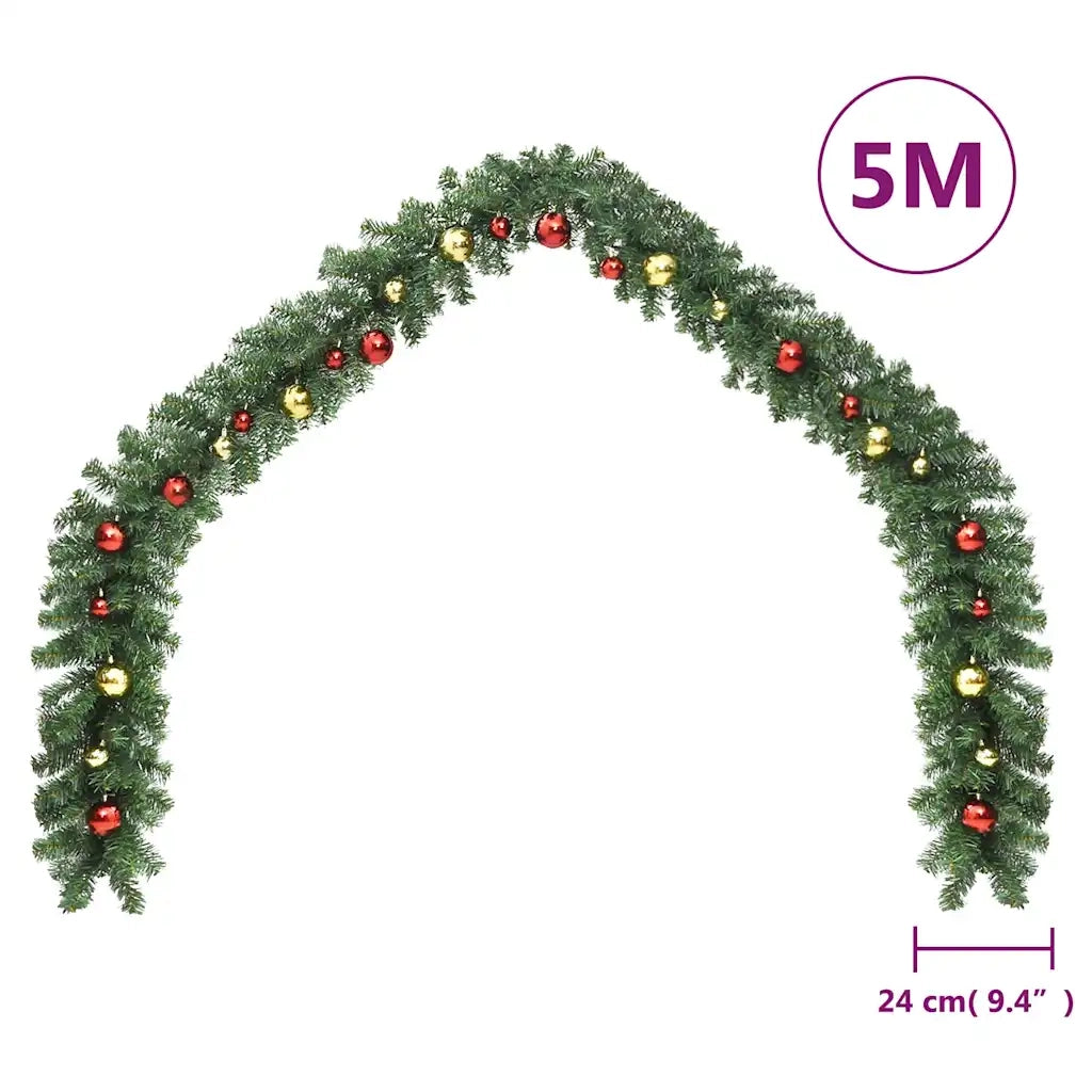 Ghirlanda di Natale Decorata con Palline 5 m 284305