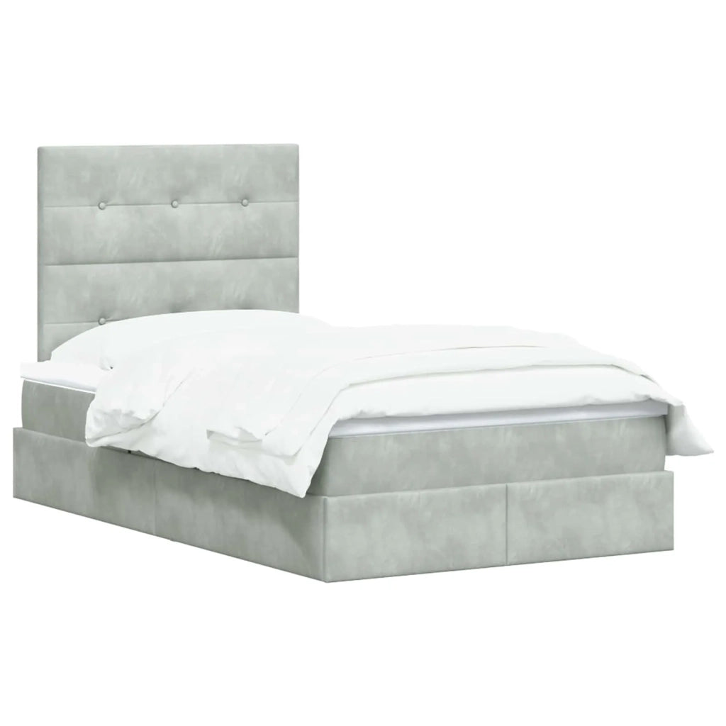 Letto con contenitore LED e materasso Grigio Chiaro 3460122