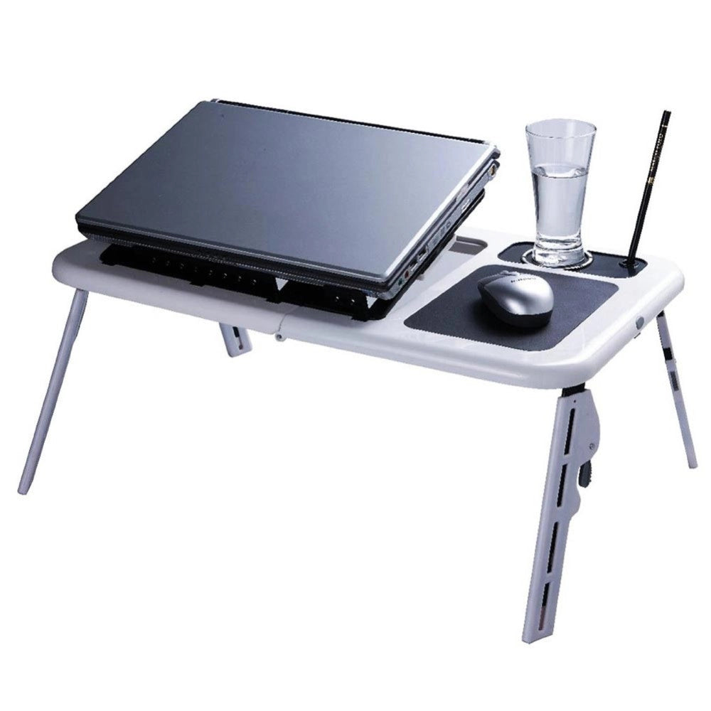 Trade Shop - Tavolino Pc Supporto Pieghevole Notebook Computer Tavolo Base Con Ventole -