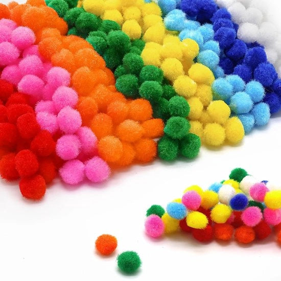 500 pompon colorati 10 mm per artigianato creativo