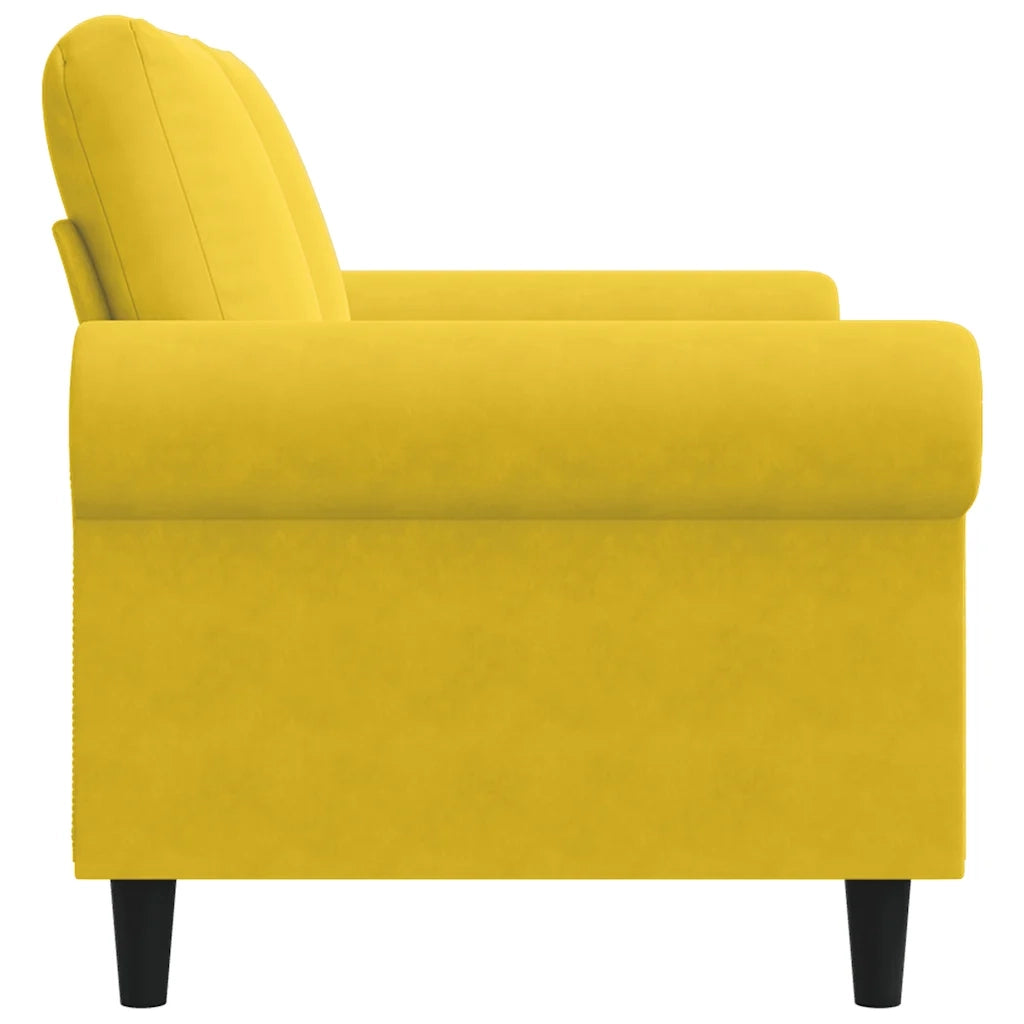 Divano | Divano da soggiorno | Sofa a 2 Posti giallo 120 cm in Velluto