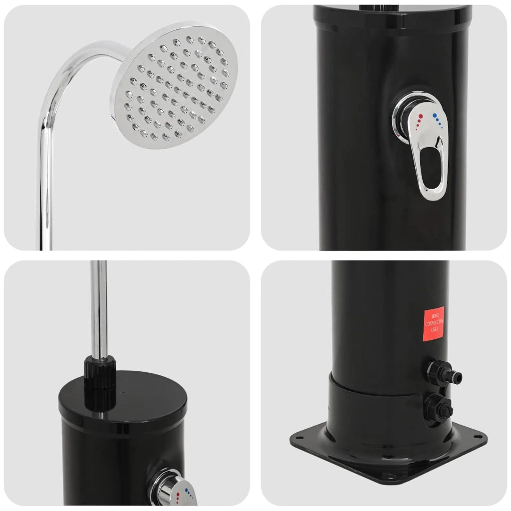 Doccia Solare con Testa Doccia PVC, ABS, Lega di zinco Nero 42039808