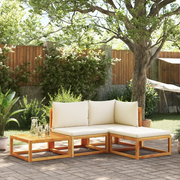 Set di divani da giardino 4 pezzi con cuscini in legno di acacia e corda